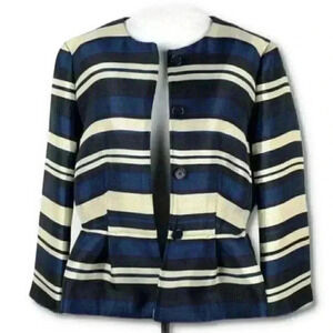 New Ann Taylor blazer sz 10 stripes peplum career